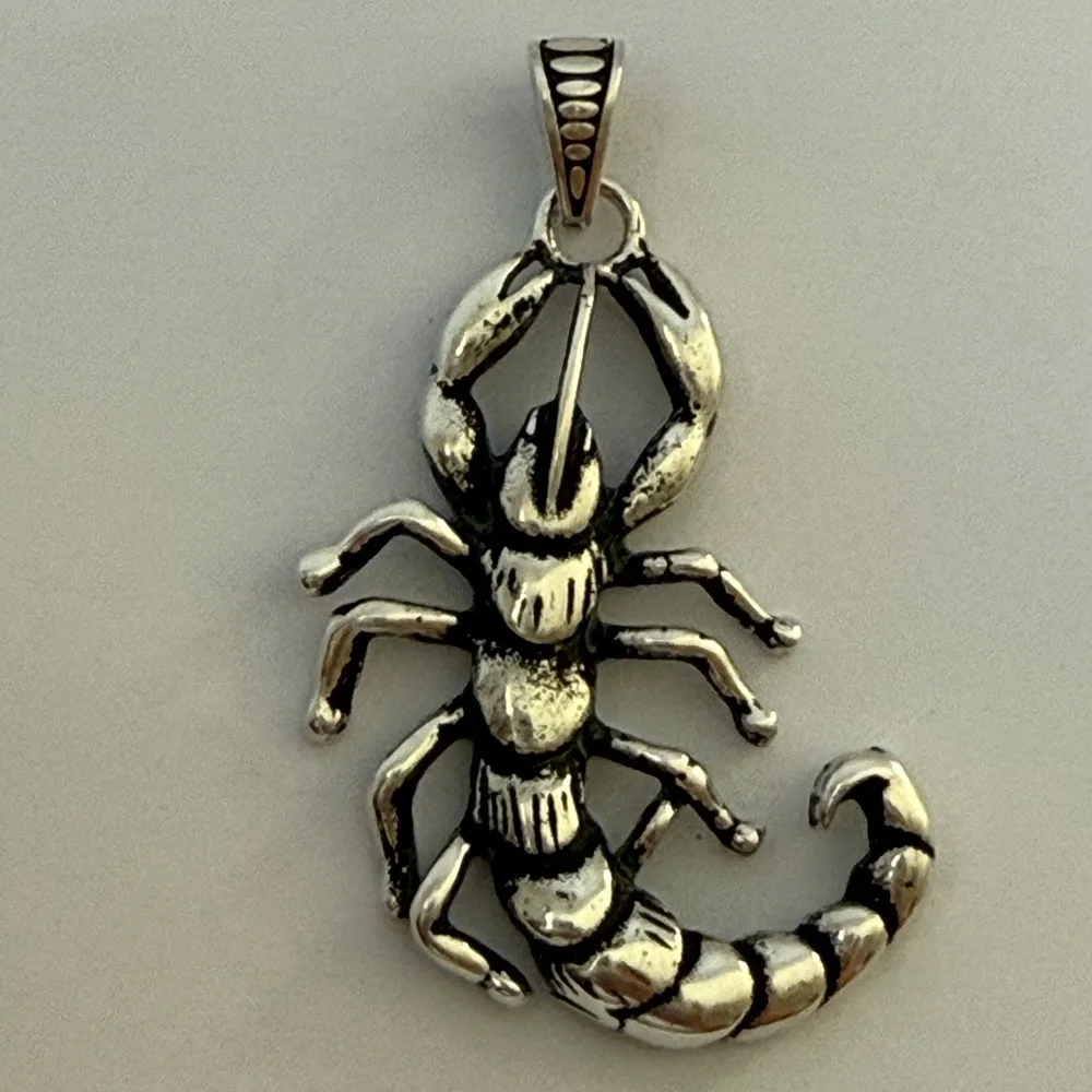 🦂925 Silver scorpion pendant for scorpio horoscope sign